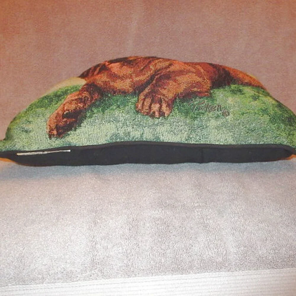 Dachshund Weiner Dog Tapestry Throw Pillow 3D Textured Sausage Pup Linda Picken